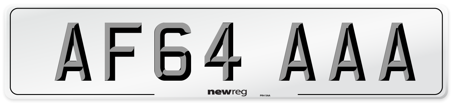 AF64 AAA Number Plate from New Reg